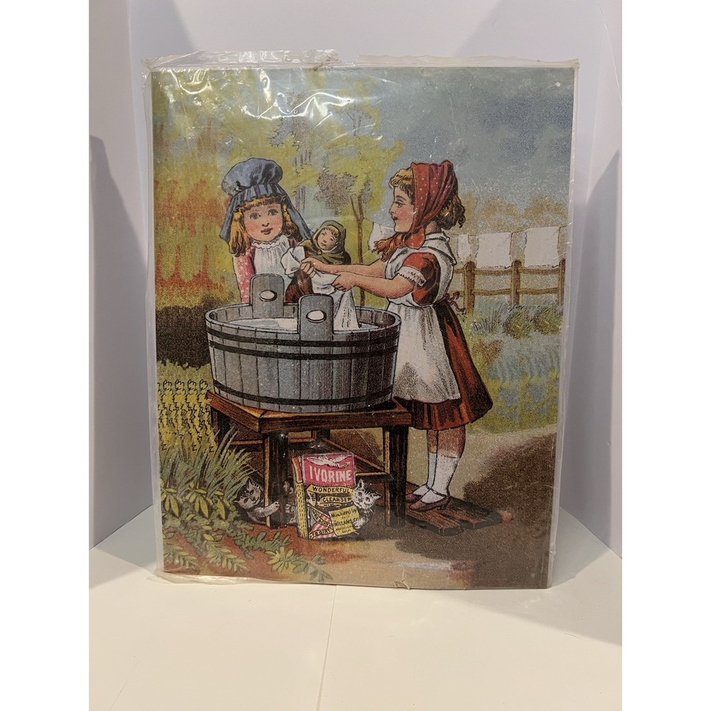 TIN Ivorine Wonderful Cleanser Rustic Metal Decorative Signage. 11" X 14" Repro